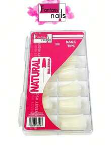 100 Piezas Tip Natural Ballerina Uñas postizas Fantasy Nails - Beis - Ver 2