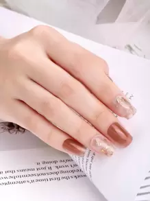 Beauty Sticker 22 件/套簡單金箔日落色 Diy 全指甲貼紙帶 1 個指甲銼適合女孩或女士 - 彩色 - 查看 3