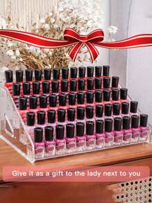 1 Pieza Expositor Para Esmaltes De Uñas Desmontable De 5 Capas, Soporte De Acrílico Claro, Organizador Multifuncional De Maquillaje Para Gafas Y Efectos De Escritorio, Estante De Almacenamiento Que Ahorra Espacio - transparente - Ver 9