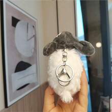 可愛1入組小綿羊填充玩具鑰匙扣，卡通毛絨飾品可掛在背包上，兒童玩具娃娃 - 彩色 - 查看 5