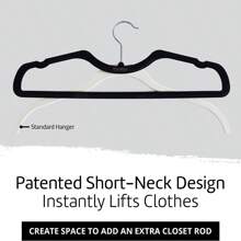 8pcs Short Neck Velvet Hangers With Non-slip & Space Saving Design, Perfect For Small/apartment Closets - Pink - View 3
