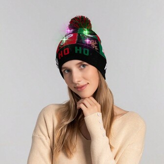 1 st. Lysa upp Julhatt , Led Jul Mössor Unisex Stickad Mössor Semester Hatt För Xmas Party