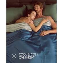 Bedding Comforter King Size, Lightweight All-Season Breathable Bamboo Comforter for Hot Sleepers, Super Soft Comforter with Corner Tabs, 106x90 Inches, Blue Gray