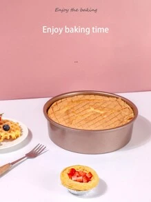 1pc Non-Stick Round Cake Baking Mold, Gold Color Springform Pan, Carbon Steel Bottom Removable Chiffon Cake Mold, Multi-Size Cake Baking Tray, Modern Oven Baking Tool, Heat Resistant Easy Clean