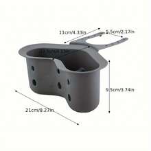 Heart Shaped Washing Basket For Straining Food And Liquid Residue, Kitchen Drain Basket With Hook - Grey - View 2