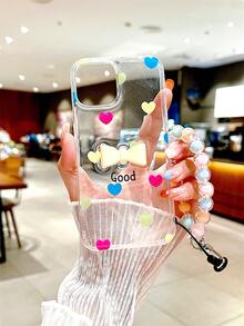 1入高透明度防震3D滴液弓型手機殼，大孔設計適用於iPhone Samsung - 無色 - 查看 1