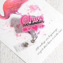 1 件壓克力閃光心形藥瓶徽章捲軸帶可伸縮 Id 夾醫療主題徽章捲軸 - 彩色 - 查看 2