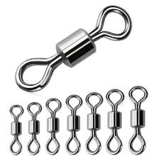 100pcs Connecteur De Leurre De Pêche À Roulement À Barillet Roulant À Anneaux Solides Lb