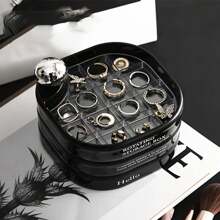 1pc Multi-Layer Rotatable Jewelry Storage Box For Earrings, Rings, Necklaces, Jewelry - Rotatable storage box - View 3