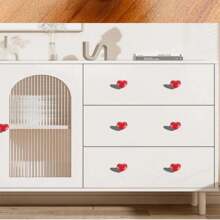 Red Heart Shaped Toilet Push Button, Bathroom Toilet Tank Press Button, Cabinet Drawer Handle With Nail Protection, Home Decoration Button