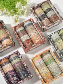 12捲日記卡紙膠帶和貼紙套裝 - 彩色 - 查看 5