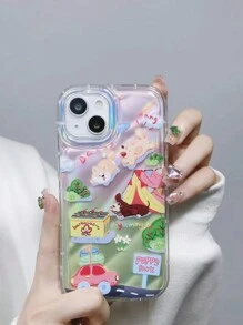 1 pieza Funda de teléfono Camping Wave - Silver Mirror Paper - Water Ripple para perros, compatible con iPhone - Multicolor - Ver 3