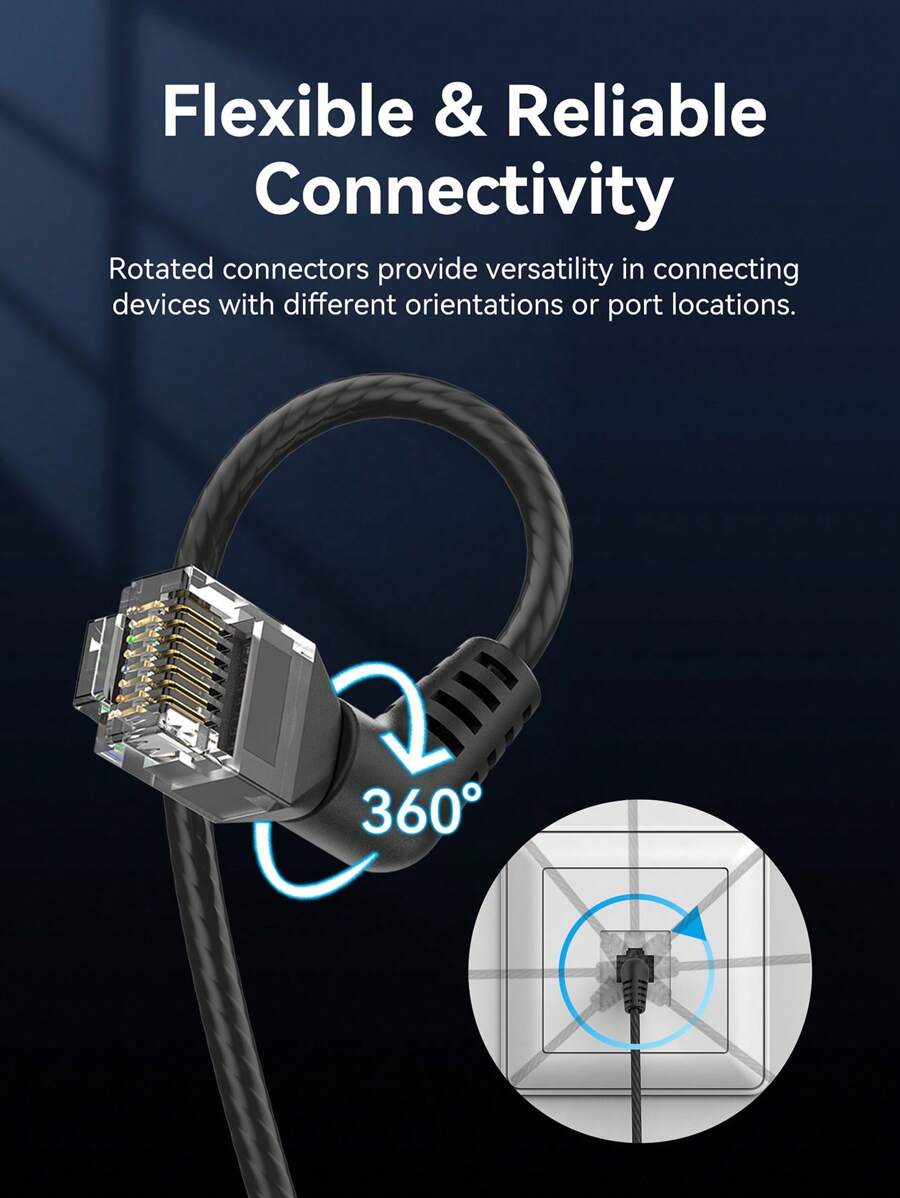VENTION Cat 6 Patch Cable Cat6 LAN Network Cord 360° Rotation