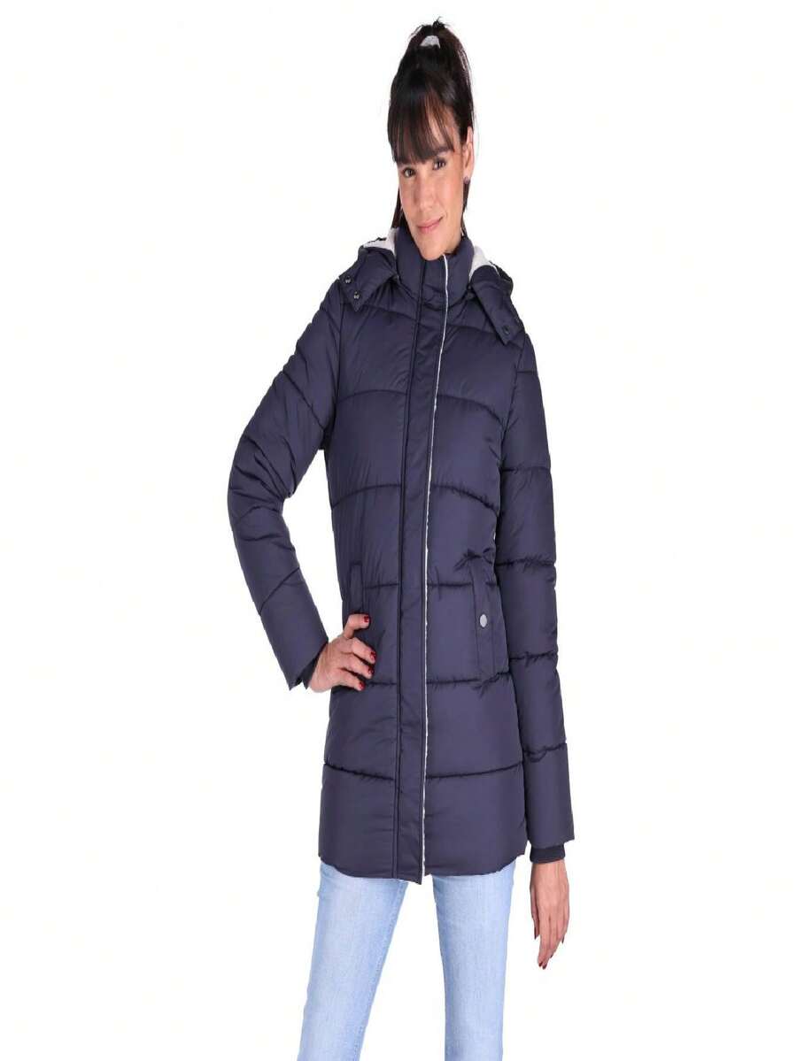 SAKERS OUTDOOR CLOTHING Chamarra Larga Mujer, Chaqueta Afelpada Cazadora Sakers - Azul Marino - Ver 1