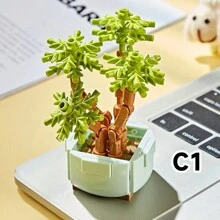 Plant Pot Building Blocks Set, Creative Flower Toy, Plant Display Decor, Construction Toy Suitable For Both Adults And Children - Multicolor - View 3