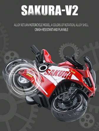 1 件微型压铸赛车摩托车模型收藏玩具，颜色随机，适合七岁儿童的廉价摩托车，时速至少 40 英里，摩托车>不锈钢，返校