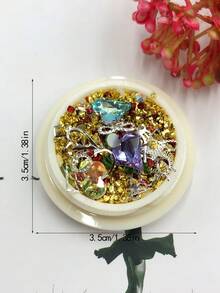 1box Gold-colored Rhinestone Heart & Wire Mixed Nail Decorations - Multicolor - View 5