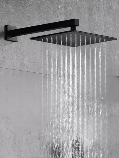 Ducha Chuveiro Quadrada 20x20 Açi Inox Black Matte