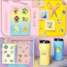 50入組檸檬主題防水美學貼紙套裝,適用於剪貼簿,行李,手機,汽車,水瓶,適合學生,青少年和成人