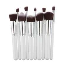 Bộ 10 cọ đánh phấn nền, cọ che khuyết điểm Kabuki, phấn má hồng, phấn mắt, cọ mắt, bộ cọ, bộ cọ trang điểm, bộ cọ trang điểm, bộ trang điểm hoàn chỉnh, bộ cọ trang điểm, bộ trang điểm hoàn chỉnh, bộ cọ, cọ trang điểm, bộ quà tặng trang điểm, bộ - trắng - Xem 3
