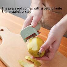 1入組可充電600mah便攜手持式無線蔬菜切碎機套裝,4合1手持式電動蔬菜切碎機套裝,附有削皮器、食材切碎機和水果削皮器,電動食品切碎機,廚房工具 - 綠色 - 查看 6