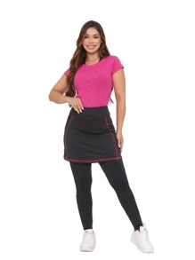 健身裙裝福音時尚長褲,帶口袋 - 玫紅色 - 查看 1