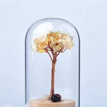 天然晶樹花屋仙靈樹樣本幸運樹康復石聖誕裝飾diy禮品1入組 - 黃色 - 查看 3