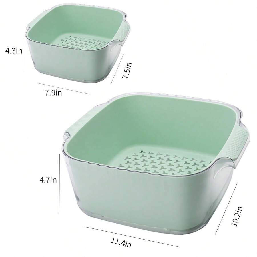 8.2 QT Kitchen Nesting Colanders Bowl Set, 4 in 1 Fruit Vegetable