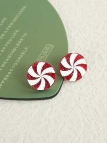 1對復古時尚和簡約優雅的鈕扣風格高端女士耳釘 - 彩色 - 查看 1