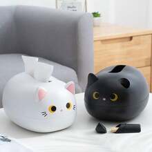 Scatola Multifunzione Per Fazzoletti, Scatola Di Stoccaggio Per Tovaglioli Da Cucina, Contenitore Per Carta Igienica Da Tavolo, Porta Rotolo Carta Igienica Per Desktop In Stile Gatto Carino