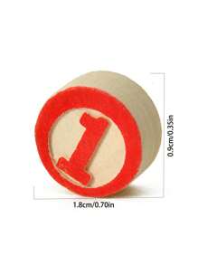 90pcs Bingo Numbered Wooden Chips Double-sided Table Game, Circle Shaped Board Game For Party Gathering Entertainment - Khaki - View 3