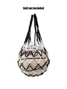 2pcs Mesh Bag For Basketball, Football Storage, Multifunctional Handmade Woven Net Bag, With Heavy Duty Nylon String, Ball Bag, Storage Pouch, Portable Bag - Black and white basketball bag - View 1