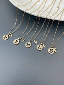 ESBERRY 1入組首字母字母AY女士吊墜項鍊純銀吊飾精美珠寶生日禮物