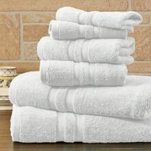 Bibb Home 6 Piece Egyptian Cotton Towel Set - 純白色 - 查看 1