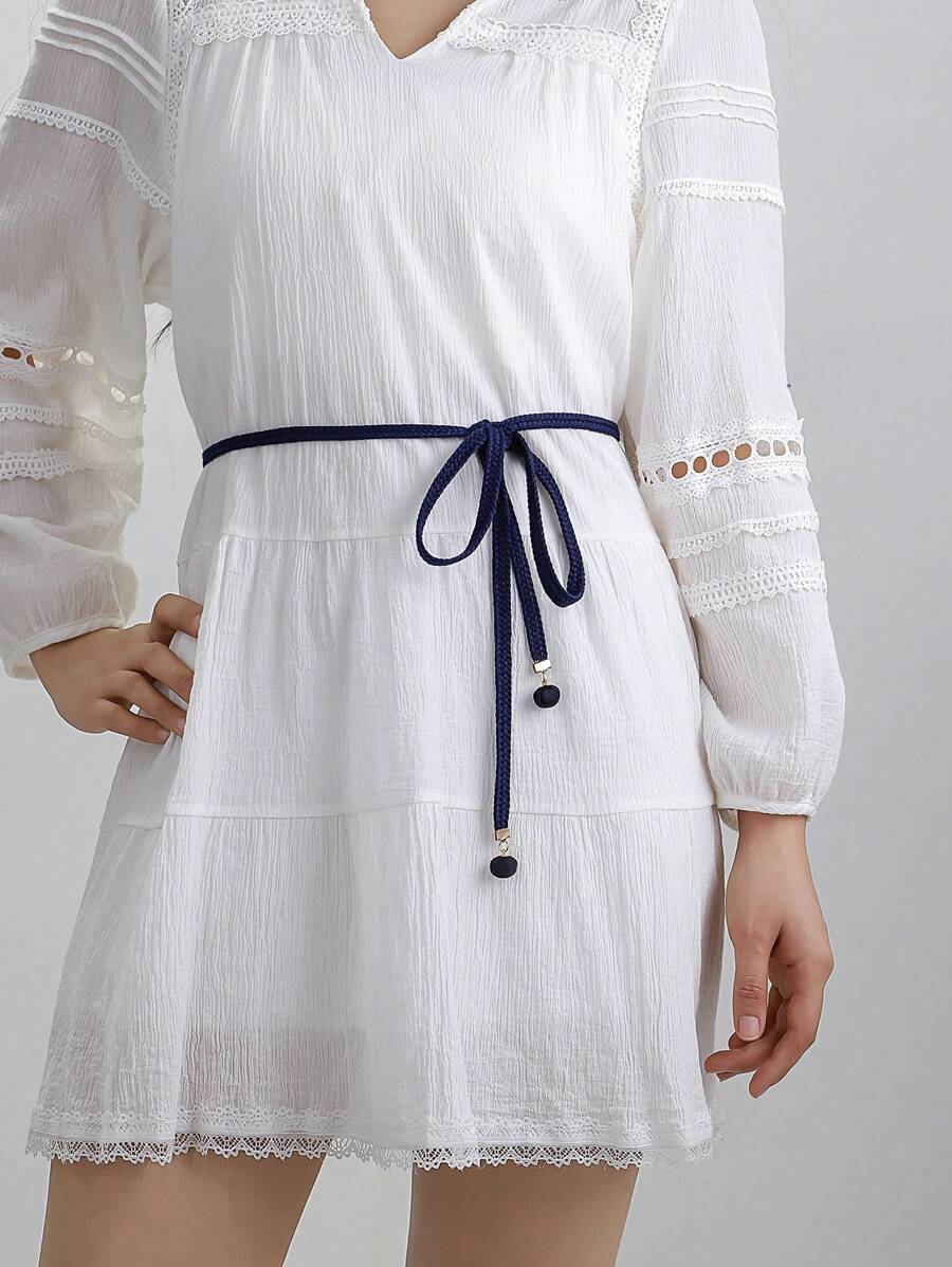 1pc Blue Ball Beaded Waist Chain For Women - Navy Blue - View 1