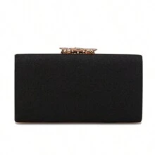 Sequined Fashion Women Evening Bags Crown Metal Chain Shoulder Day Clutch With Rhinestones Wedding Party Handbags - Black - View 2