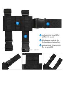 1Pc Drop Leg Holster Platform Thigh Leg Panel Adapter Attaching Molle Holster, Mag Pouch, Outdoor Hunting Accessories Waist Bag Leg Bags Thigh Bag Multifunctional Large Capacity Oversized Lightweight For Travel Vacation Hiking Outdoor Nylon Casual Release Buckle Gift For Men Men Gifts Gift For Boyfriend Gift For Boyfriend Black Bag Office Supplies Gift For Husband Dad Gift Valentines Gift Leg Bag Thigh Bag Business Casual For Commute Business - Black - View 5