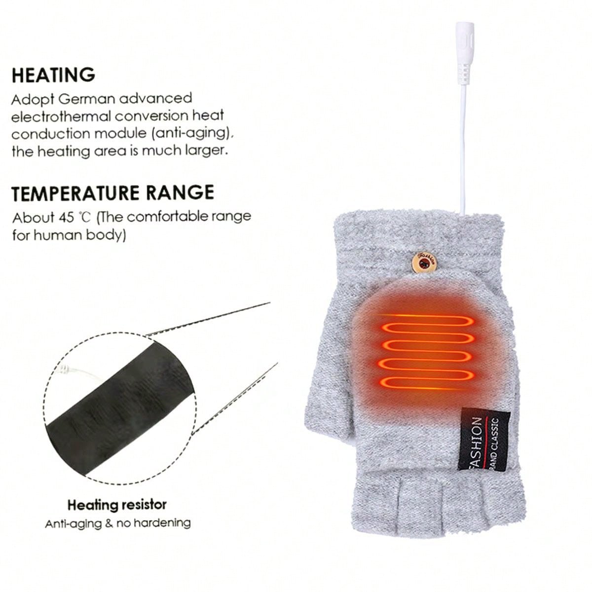 USB Heated Gloves For Men Women Mitten Hand Warmers Gloves USB Hand