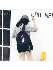 Mochila Moda De Viaje Para Estudiantes Universitarios - Negro - Ver 2