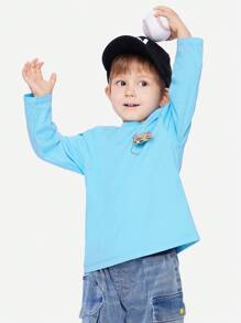 Annil Boys' Round Neck Long Sleeved Knitted Shirt, Spring And Autumn Loose Casual Cute T-Shirt Base Shirt