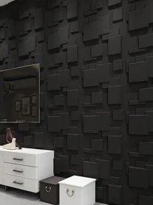 5/10 cái Hình học Textured 3D Dán giấy tường , 30x30cm Tấm ốp tường 3D Hình dán Đối với Nhà  Trang trí - màu đen - Xem 5