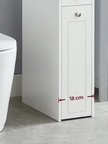 Badezimmerschrank klein, Badschrank schmal, Kleiner Schrank für Toilettenpapier, Toilettenschrank mit Schubladen, Aufbewahrungsschrank stehend, für kleine Räume, weiß BBCDE847P31 - Weiss - Übersicht 3