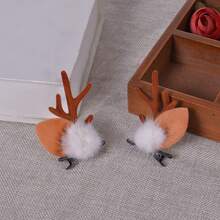 1入聖誕馴鹿角頭帶髮夾髮箍女孩美麗的髮飾鹿角頭帶可愛的鹿頭帶髮飾鹿角