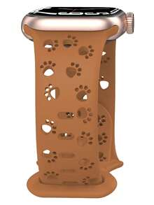 Dây đeo đồng hồ thể thao rỗng bằng silicon mềm tương thích với Apple Watch Series 1/2/3/4/5/6/7/SE, 38mm/40mm/41mm/42mm/44mm/45mm/49mm, dành cho nam và nữ - Milk Tea - Xem 2