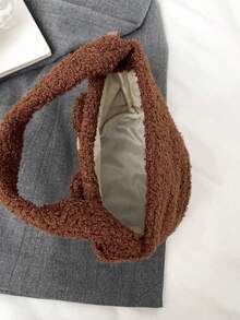 兒童可愛便攜式毛絨動物兔/熊卡通肩袋,休閒風格