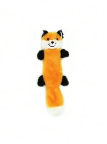 1pc Orange Dog Shaped Plush Toy Interactive And Fun Pet Toy - Orange - View 1