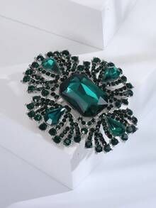 1pc Alloy Crystal Glass Brooch - Green - View 6