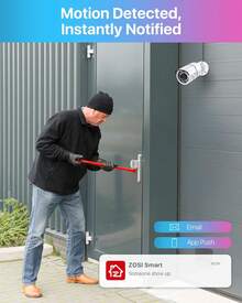 ZOSI 8CH 4K PoE NVR Home Security Camera System With 2TB HDD, 4pcs 5MP Outdoor PoE IP Cameras, 120ft Night Vision, Motion Detection, Remote Access - 黑與白 - 查看 3