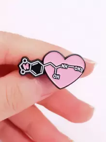 可爱5件分子结构珐琅别针定制化学元素符号胸针翻领徽章趣味珠宝礼物送给学生朋友情人节礼服配饰别针用于衣服包包饰品 - 彩色 - 查看 3