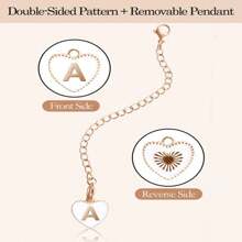 1 pieza Accesorios de encantos de letra para placa de identificación del nombre de la taza,  personalizado con letra inicial para el asa del vaso o taza de agua, letra de identificación con cadena en blanco y negro - amar el dinero - Ver 4